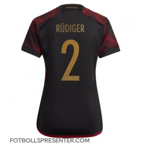 Tyskland Antonio Rudiger #2 Borta Matchtröja Dam VM 2022 Kortärmad